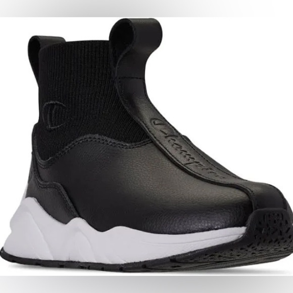 Champion Rally Ltw Sneaker Shoes Pull On Black Sock Fit Womens